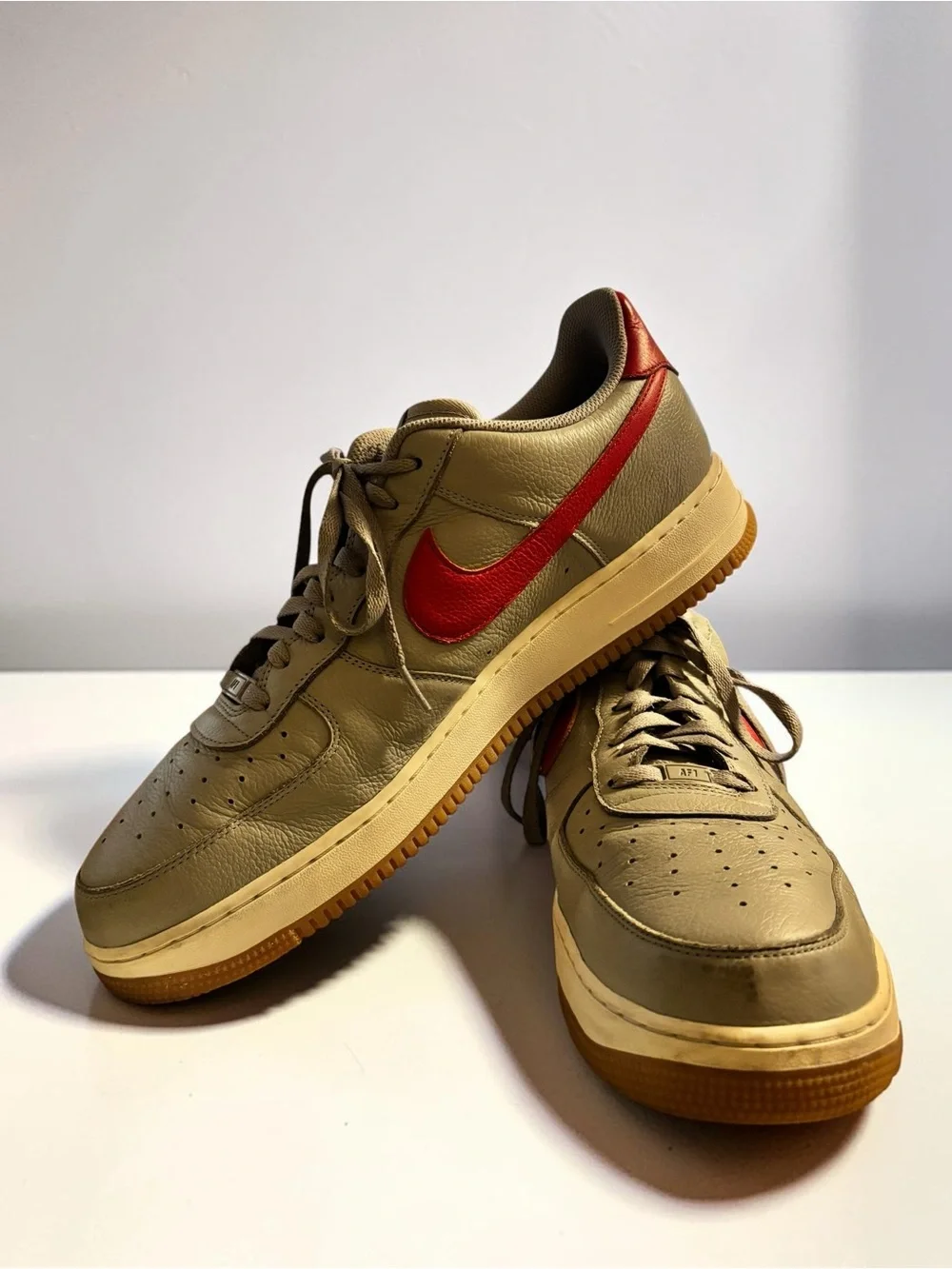 Nike Air Force 1 Low By You Gray Red Sneakers Men’s Size 15